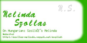 melinda szollas business card